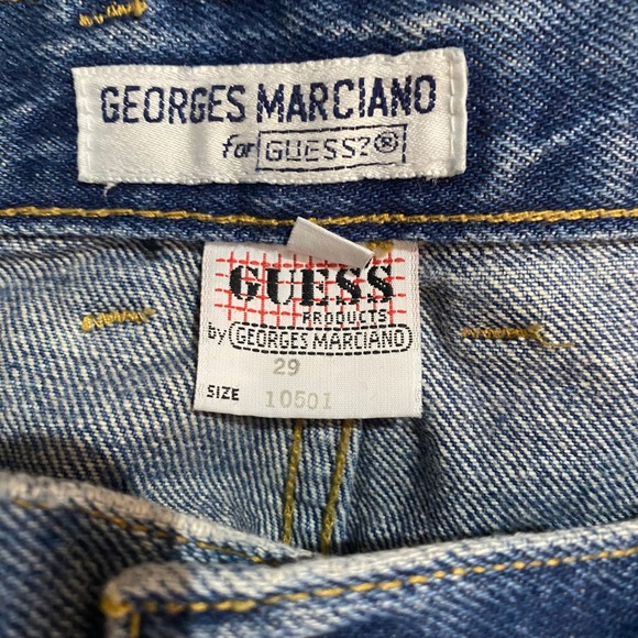 Vintage 80's Guess By Georges Marciano Demin Skirt Size 29 - Picture 6 of 6
